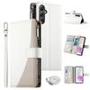 For Samsung Galaxy A35 5G Case Zipper Wallet Color Splicing Leather Flip Phone Cover with Straps