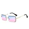 Vintage Fashion  New Sunglasses Rimless Frameless Rectangle Shades Gradient UV400 Square Traveling Sun Glasses for Women