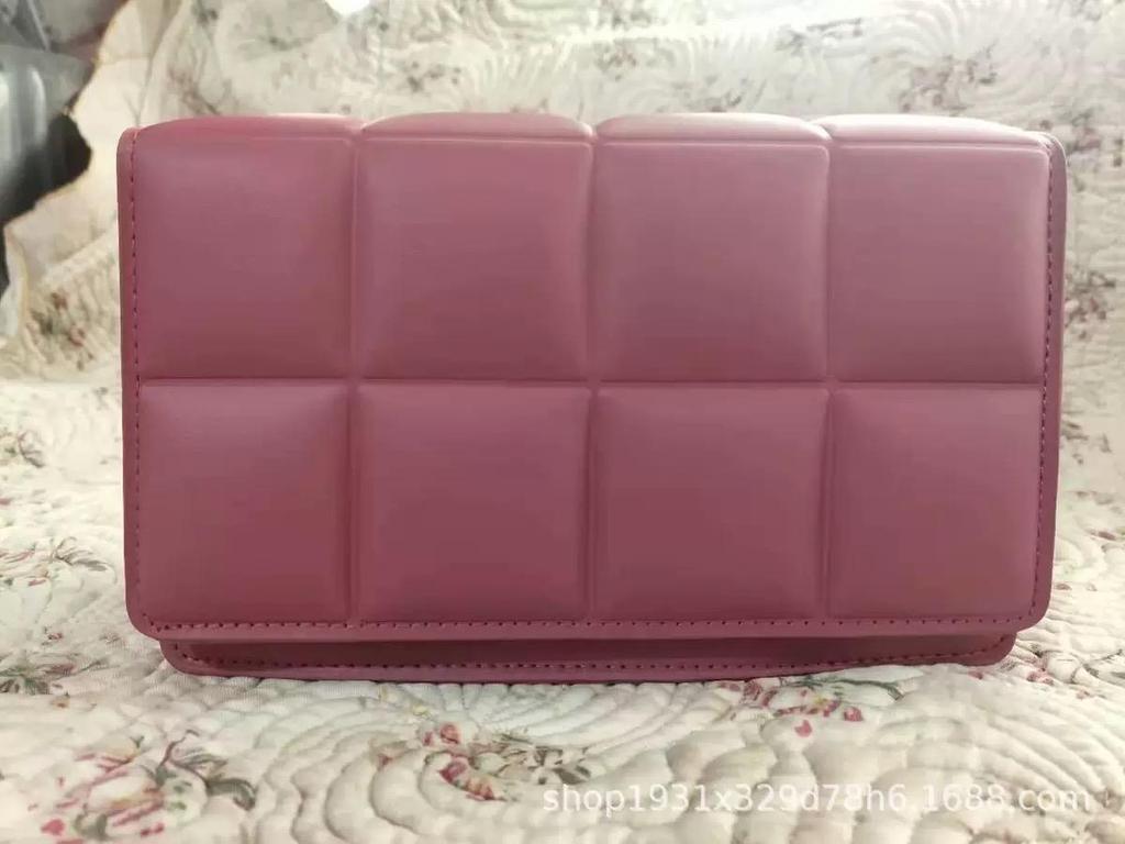 Simple Shoulder Bag Women PU Leather PlaidCrossbody Small Square Purse Handbag