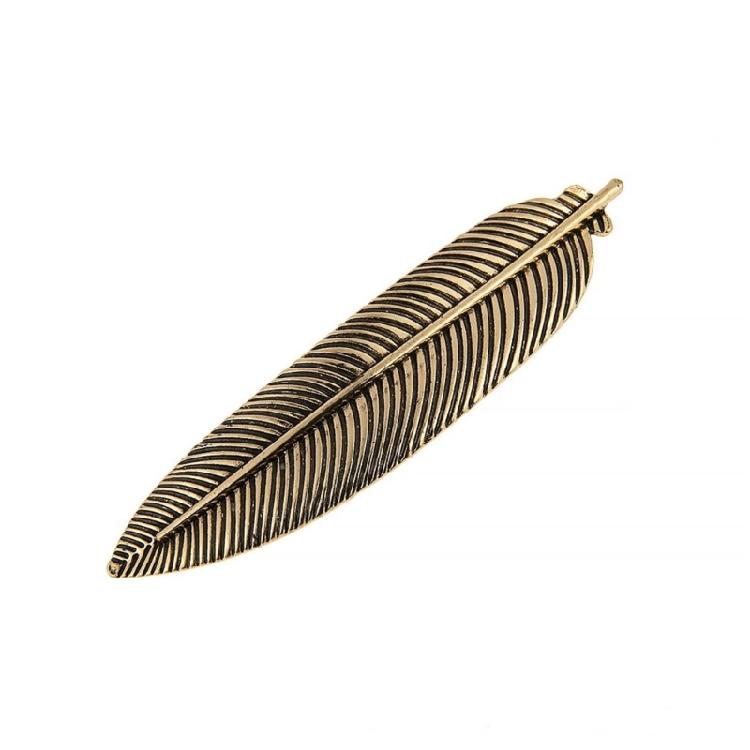 Engraved Leaf Shape Hairclip for Formal Occasion French Metallic Vintage Side Pin Spring Hair Clip Hair Styling Tool