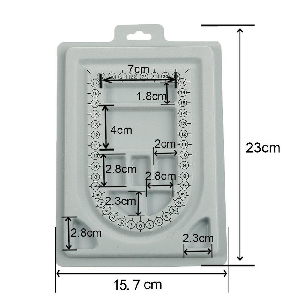 Handmade Flocked Necklace & Bracelet Display Tray with Measuring Scale