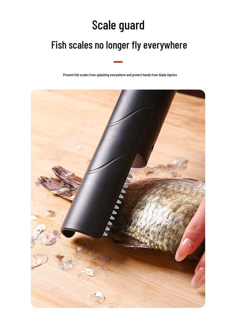 Rechargeable Automatic Electric Fish Scale Scraper with Stainless Steel Blade