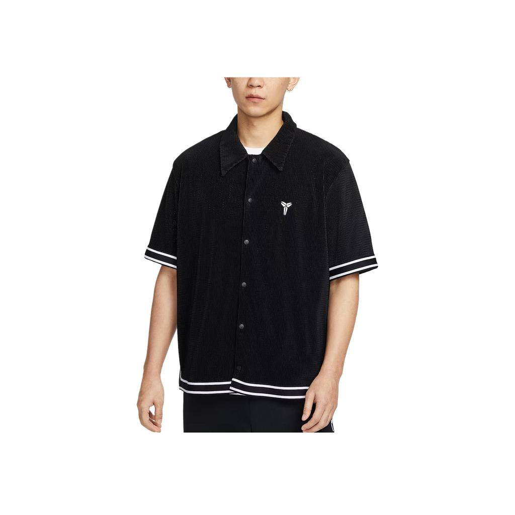 Nike SS25 Mode Weich Bequem Vielseitig Kurzarmhemd Herrenhemden Schwarz IB0021010