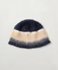 Seteo Striped Knit Bucket Hat Navy