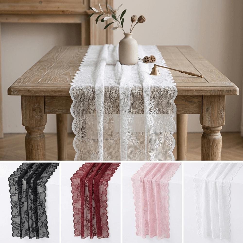 Boho Lace Table Runner Lace Fabric Wedding Table Decor Durable Table Cover  Coffee Table Tv Stand