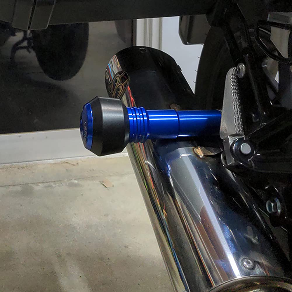 Motorcycle Muffler Slider for Kawasaki Eliminator/SE (24) [8BL-EL400A] CNC Guard Slider (1 Piece) (Blue)