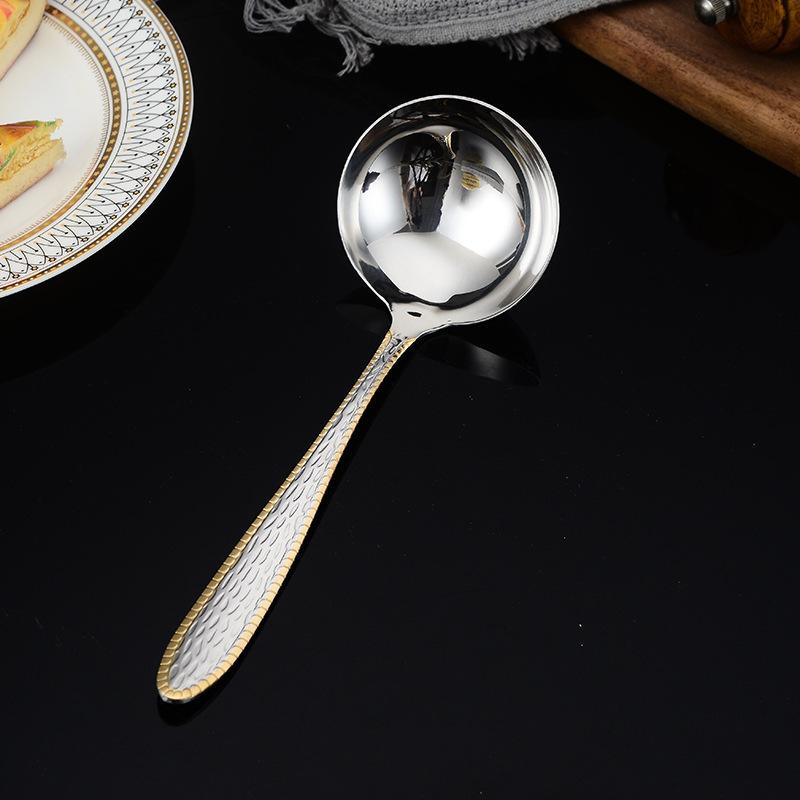 Stainless Steel Spatula Hot Pot Spoon and Kitchenware Set Cooking Spoon Spatula Frying Spoon Titanium-gold Plated Kitchenware