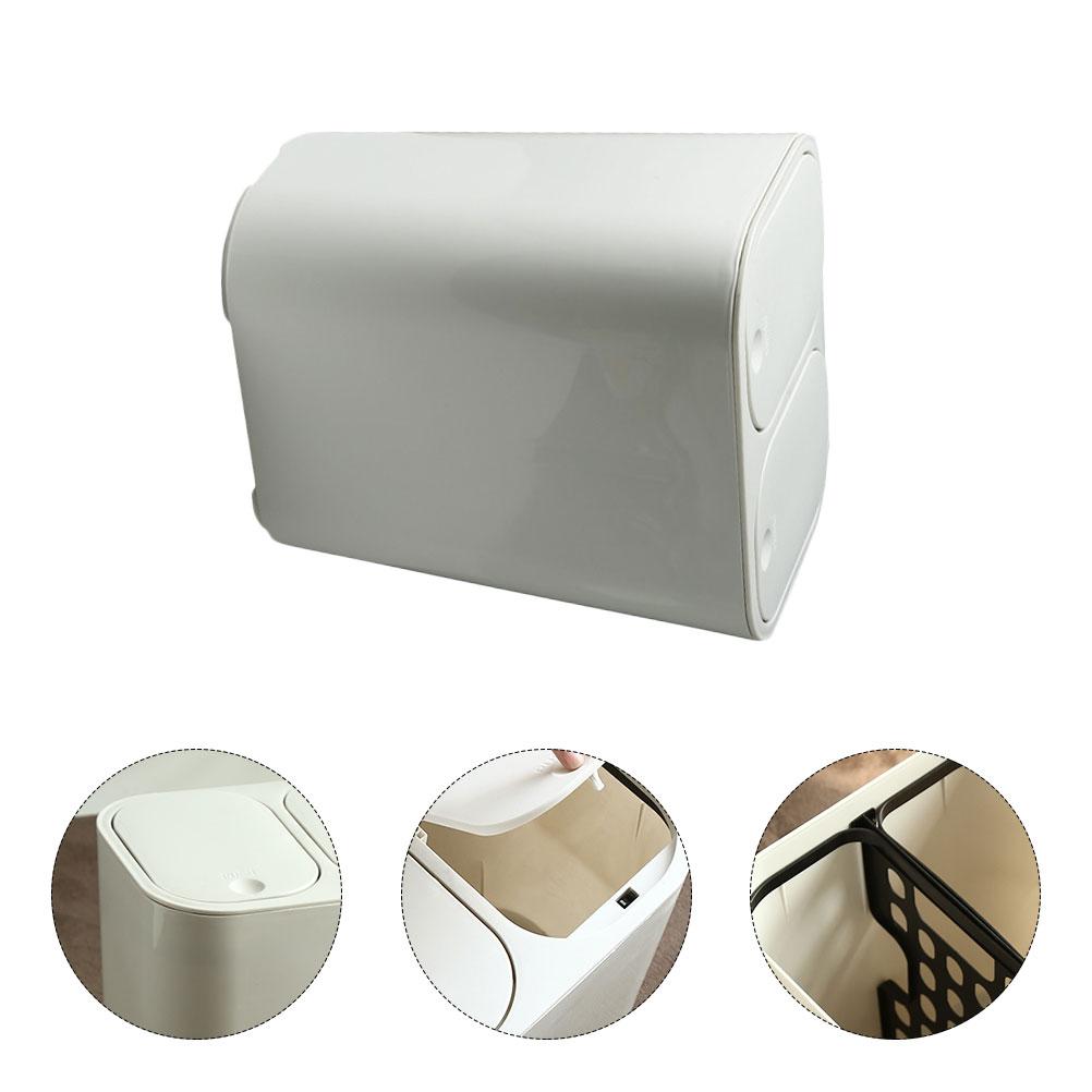 Sorting Trash Can Double Compartment Garbage White Bin Recycle Dual Waste Rubbish Pp Trashcan Office
