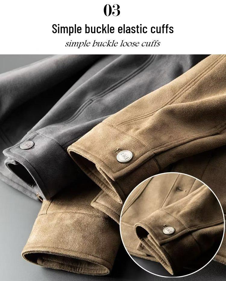 2023 Men's Suede Casual Jacket: Trendy, High-End, Stylish Spring & Autumn Attire