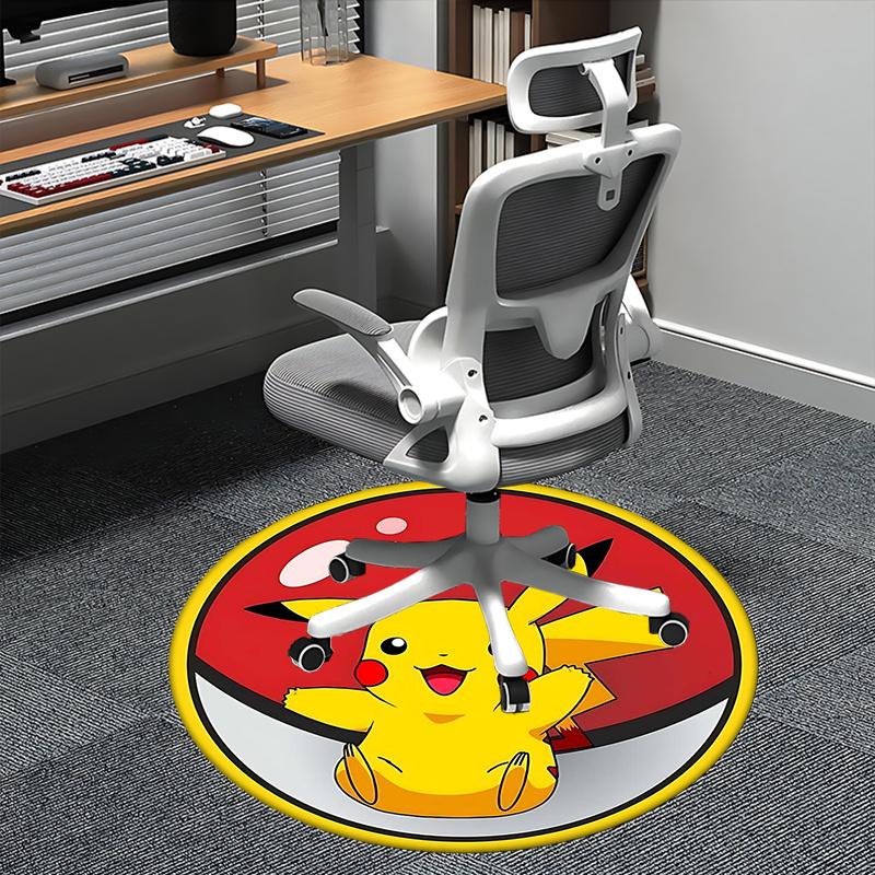 

Pikachu,Pokémon Chair mat Round Rug Office carpet, Machine Washable, Non slip, Suitable for Living Rooms, Bedrooms 80cm