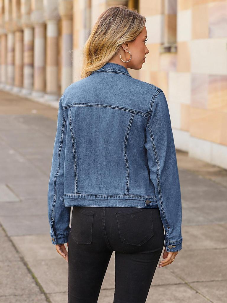 Women's Versatile Denim Jacket - Spring/Autumn 2026 Collection, Long Sleeve