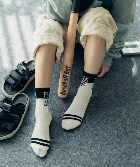 Funny Cool Letter Print Socks Cotton Socks