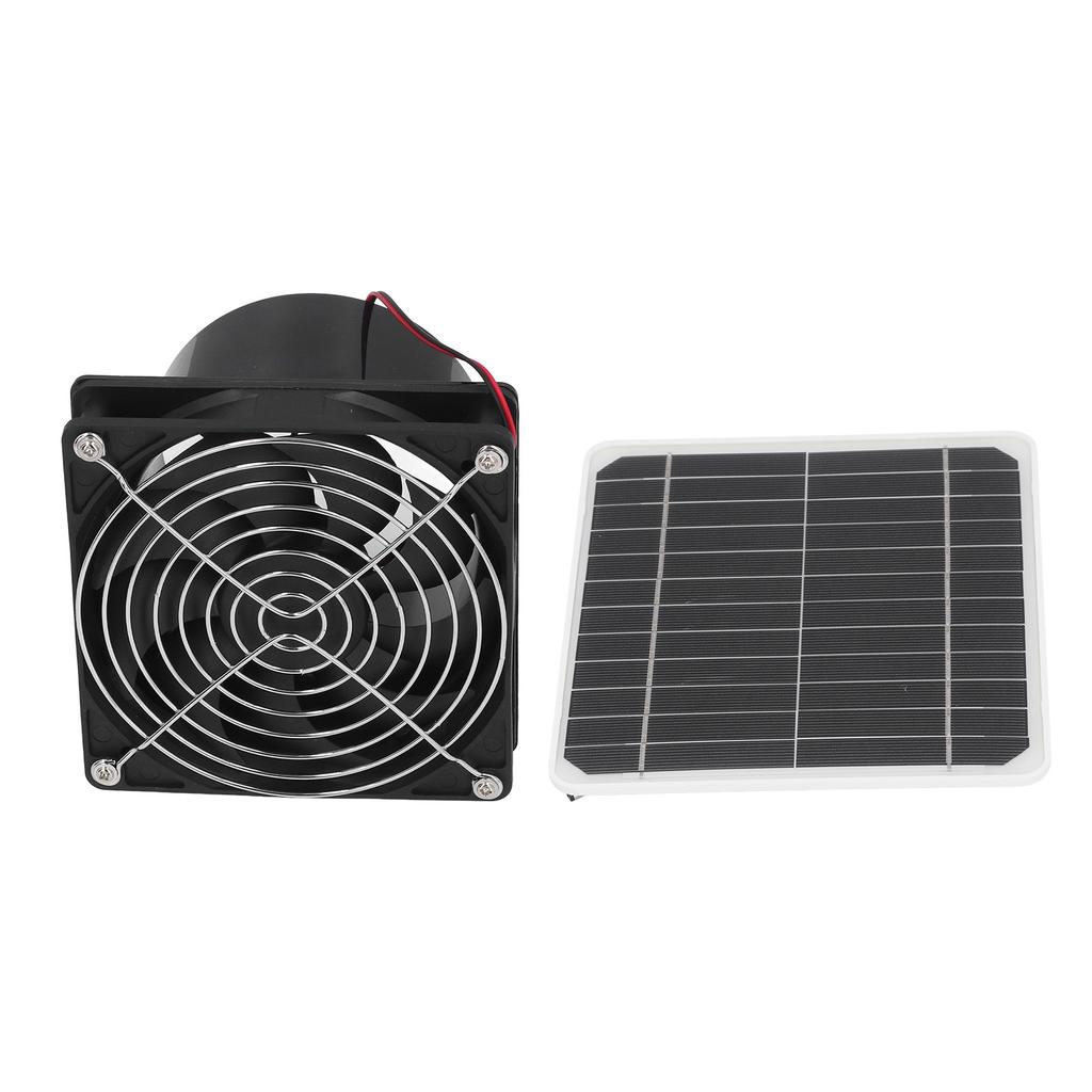 Solar Powered Exhaust Fan Monocrystalline 50W 12V 6.5 Inch Solar Panel Fan Kit with Protective Net Support 24 Hours