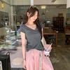 French Slim V-Neck Short-Sleeve White T-Shirt for Women - Summer 2026 New Arrival
