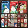 Christmas Metal Sign Santa Claus and Snowman Vintage Tin Sign Metal Plate Holiday Merry Christmas New Year Home Wall Decoration
