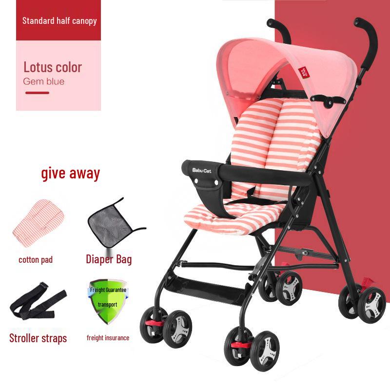 Lightweight Folding Umbrella Stroller with Reclining Seat for Babies and Toddlers
