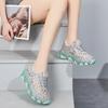 Fashion With Crystals Rhinestone Athletic Diamond High On Platform Low Women Footwear Sneakers Lace Up Ladies Shoes Sports Luxury Offer
