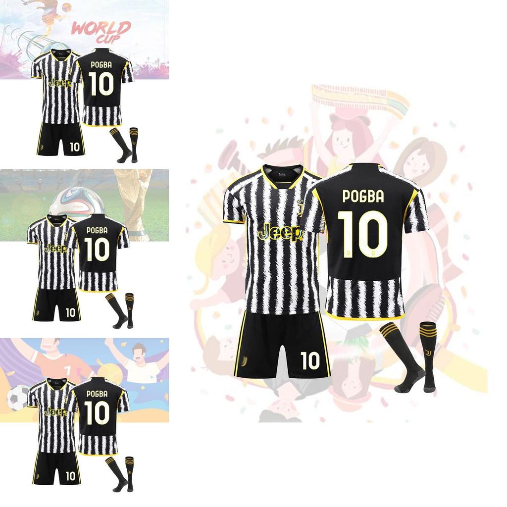 Stylish Juventus Home Jersey Kit With Socks 10 Design Polyester Fiber Fabric Multiple Sizes