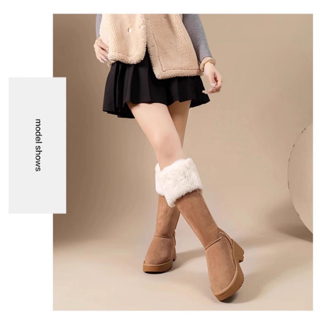 Wool version~ thick-soled snow boots women's 2025 winter new two-wear boots Northeast velvet thickened high cotton boots