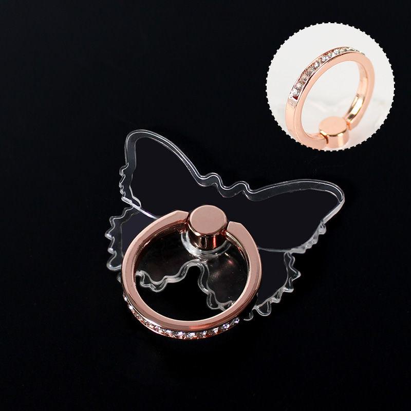 

Прозрачный держатель-кольцо для мобильного телефона для iPhone Xiaomi Складная подставка для телефона-бабочки Наклейка Прозрачный кронштейн-кольцо Сакура