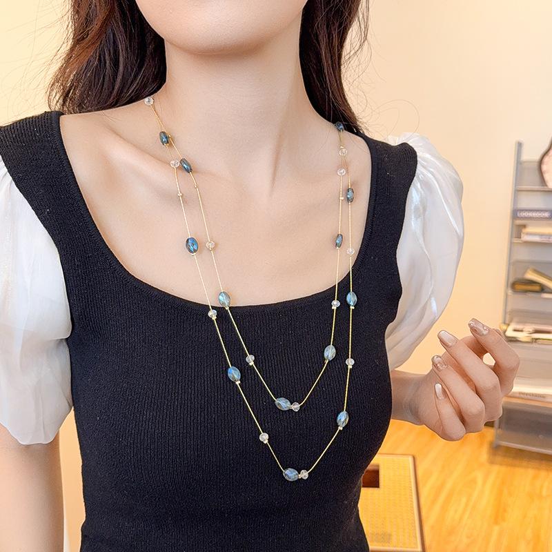 Fashion Multi-layer Sweater Chain Versatile High-grade Sense of Temperament Necklace Clothes Accessories Pendant Waist Chain