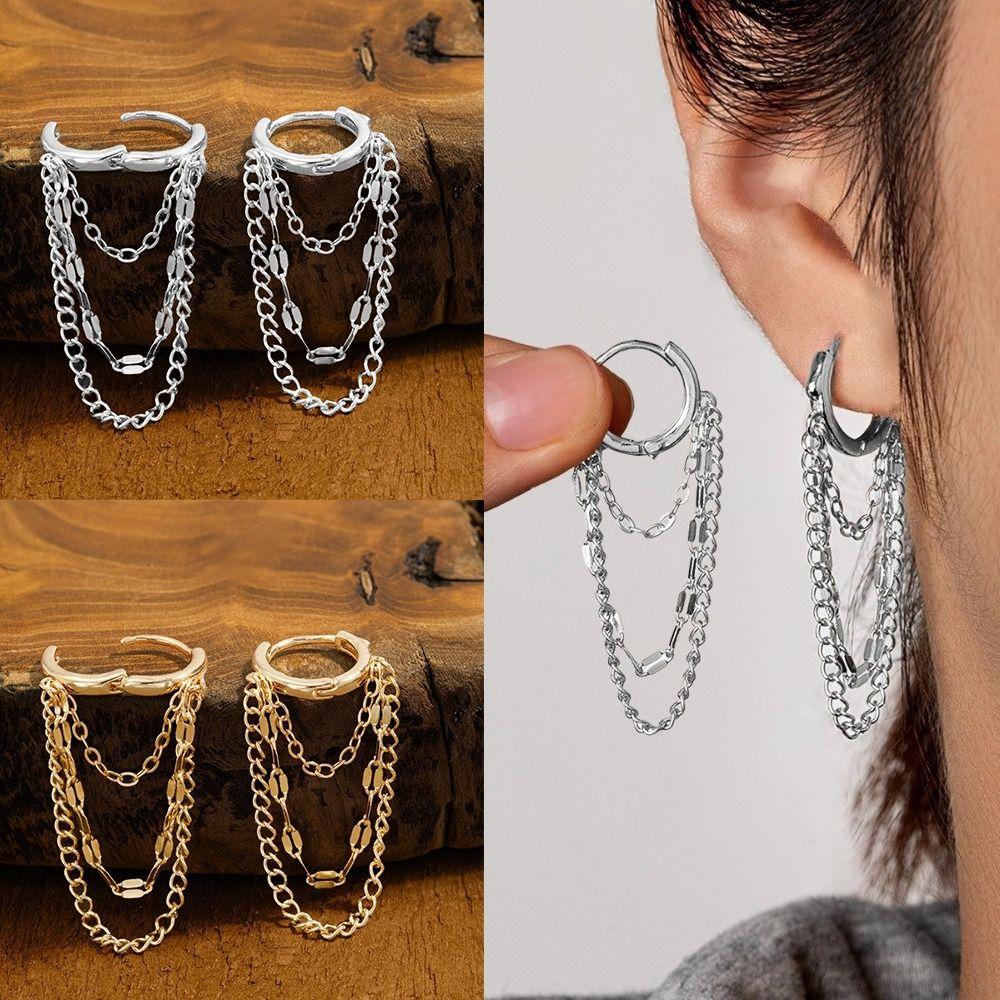 Zinc Zinc Alloy Hoop Earrings Tassel Dangle Drop Earrings Personality Chain Earrings  Daily Wear