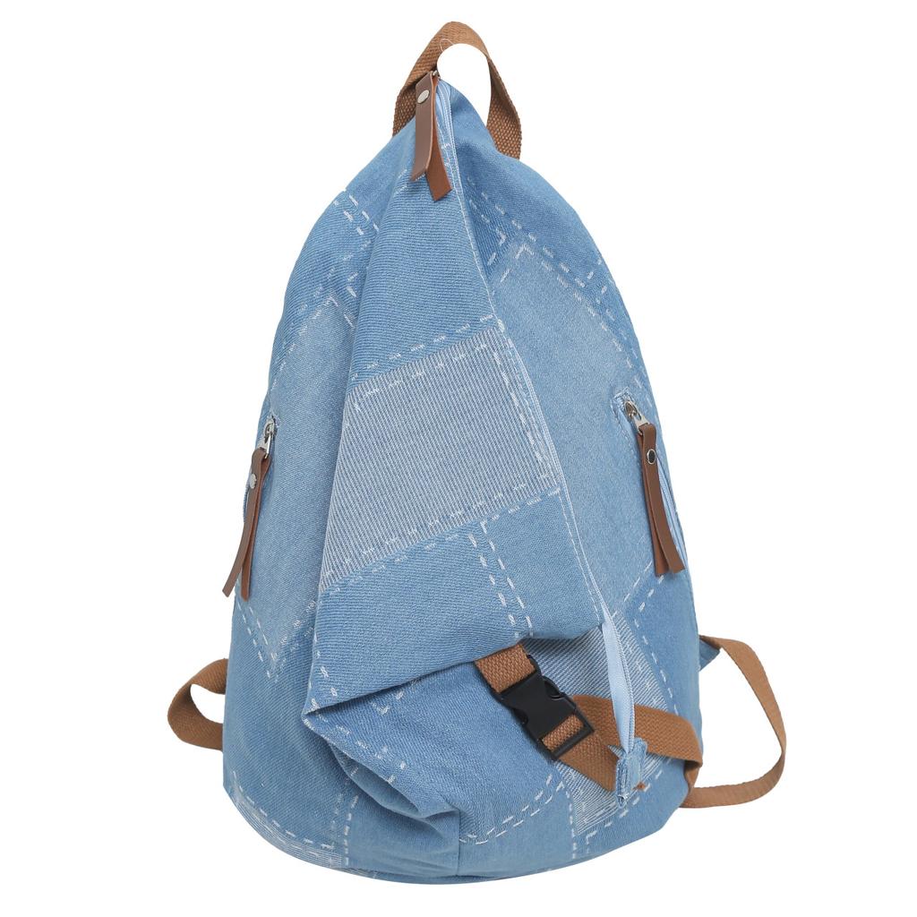 Denim Folding Backpack Patchwork Couple Backpack Student Backpack