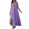 Women's Casual Sleeveless V-Neck Split Side Elegant Long Dresses