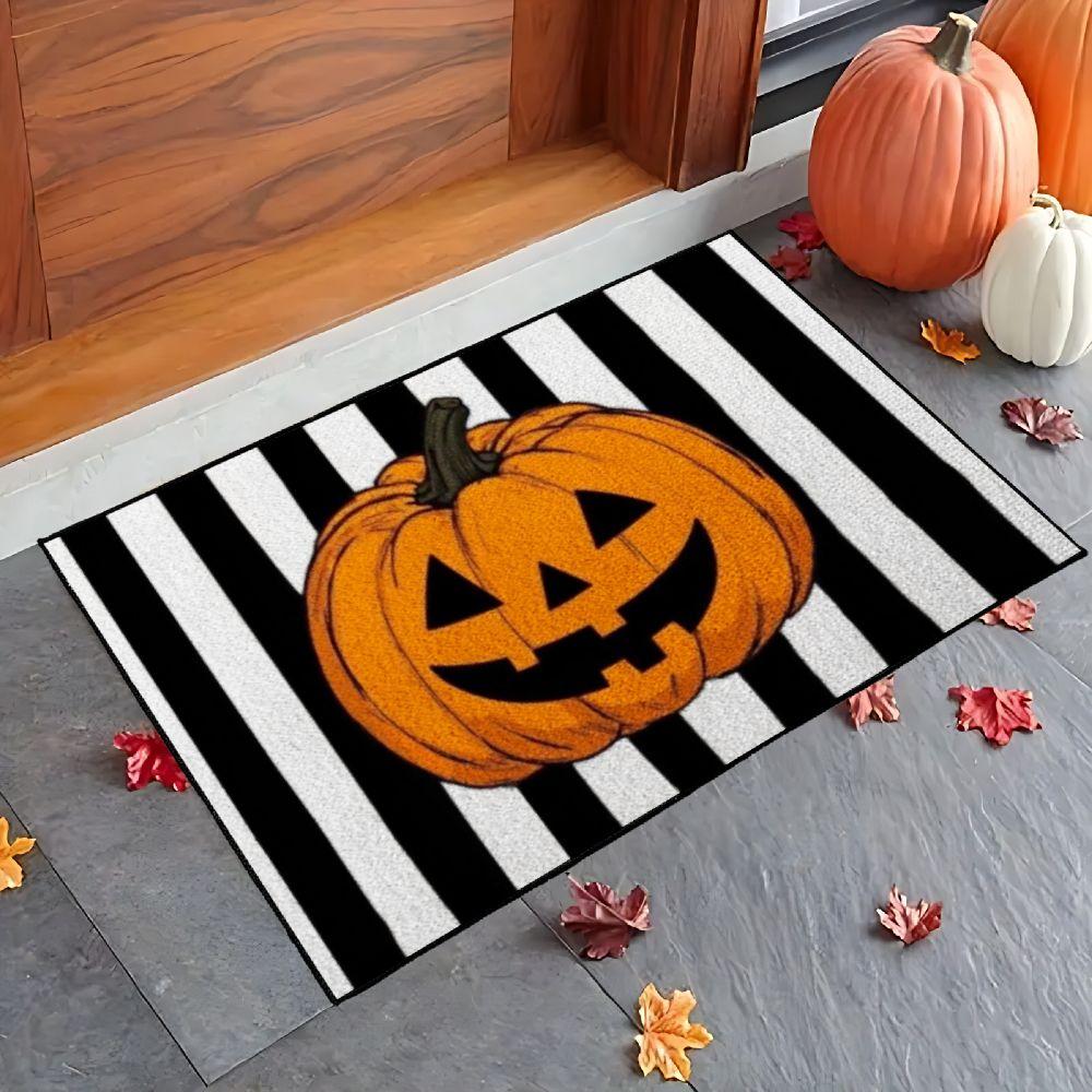 

Хэллоуин Тыква Ведьма Праздничный Коврик для Входной Двери Грязеотталкивающий Нескользящий Пылезащитный Теплый Бытовой Коврик для Ног 40X60CM(1.3X2FT