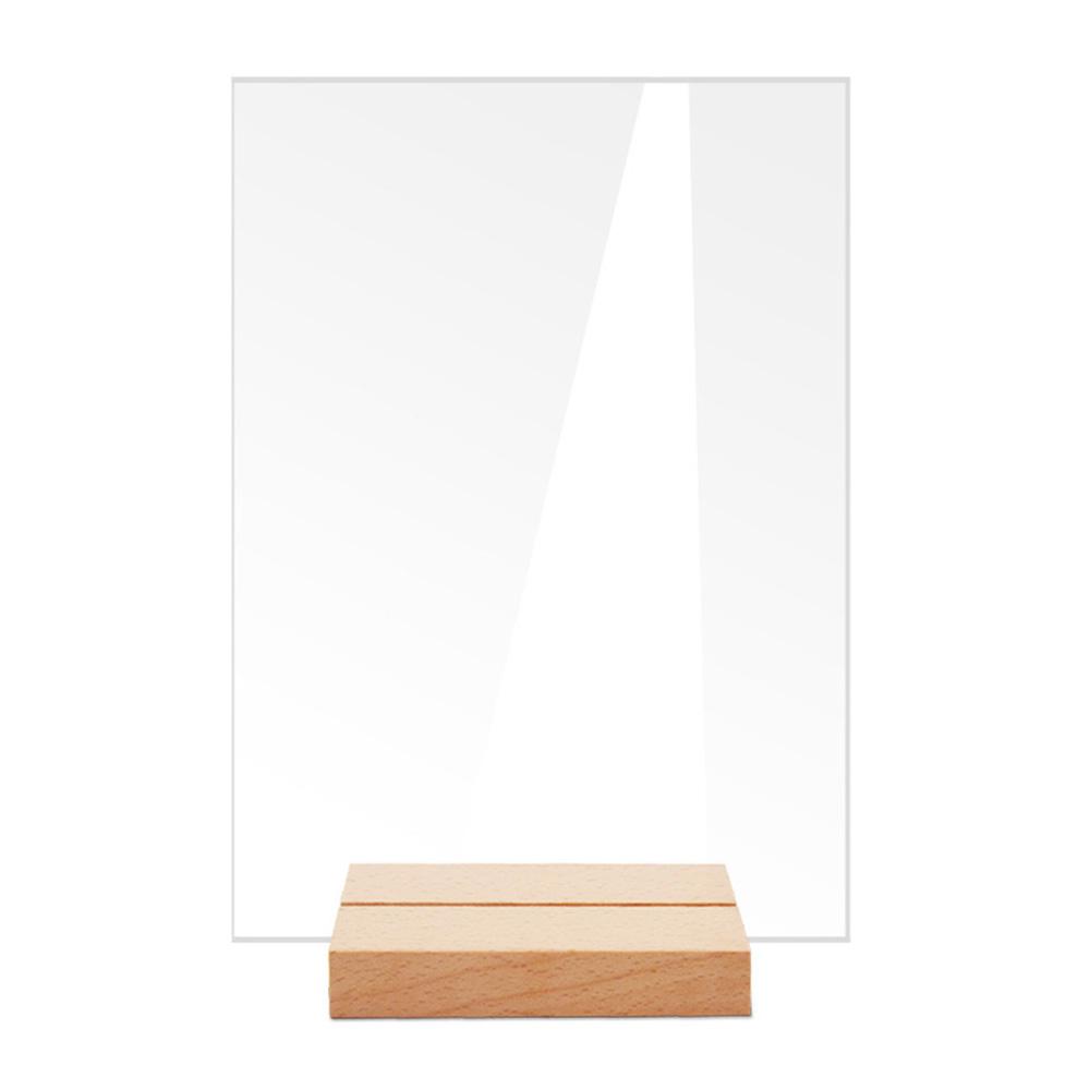 Transparent Acrylic Table Card Sign Holder Wedding Party Table Number Plate Table Card Banquet DIY Wooden Base Plate Sign