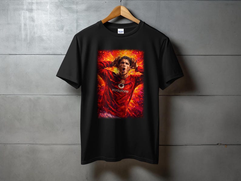 Cristiano Ronaldo 2008 Man United Retro Football Shirt, CR7 UCL Graphic Tee L
