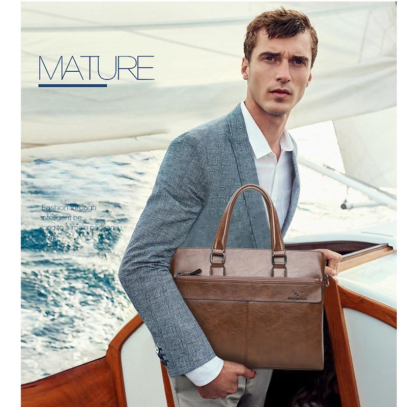Business Men's Handbags Horizontal and Vertical Briefcases Messenger Large-capacity Shoulder Leather Bags Document Bags