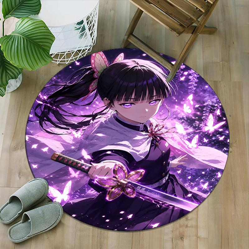 1pc Tsuyuri Kanawo Carpet, Round Rug, Comfortable, Suitable for Entryways, Living Rooms, Office, And Bedrooms, Christmas Decoration
