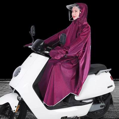Raincoat for Electric Scooter, Electric Motorcycle, with Sleeves, Single-Person, Thickened Face Shield, Unisex, Long Full-Body Rain Poncho