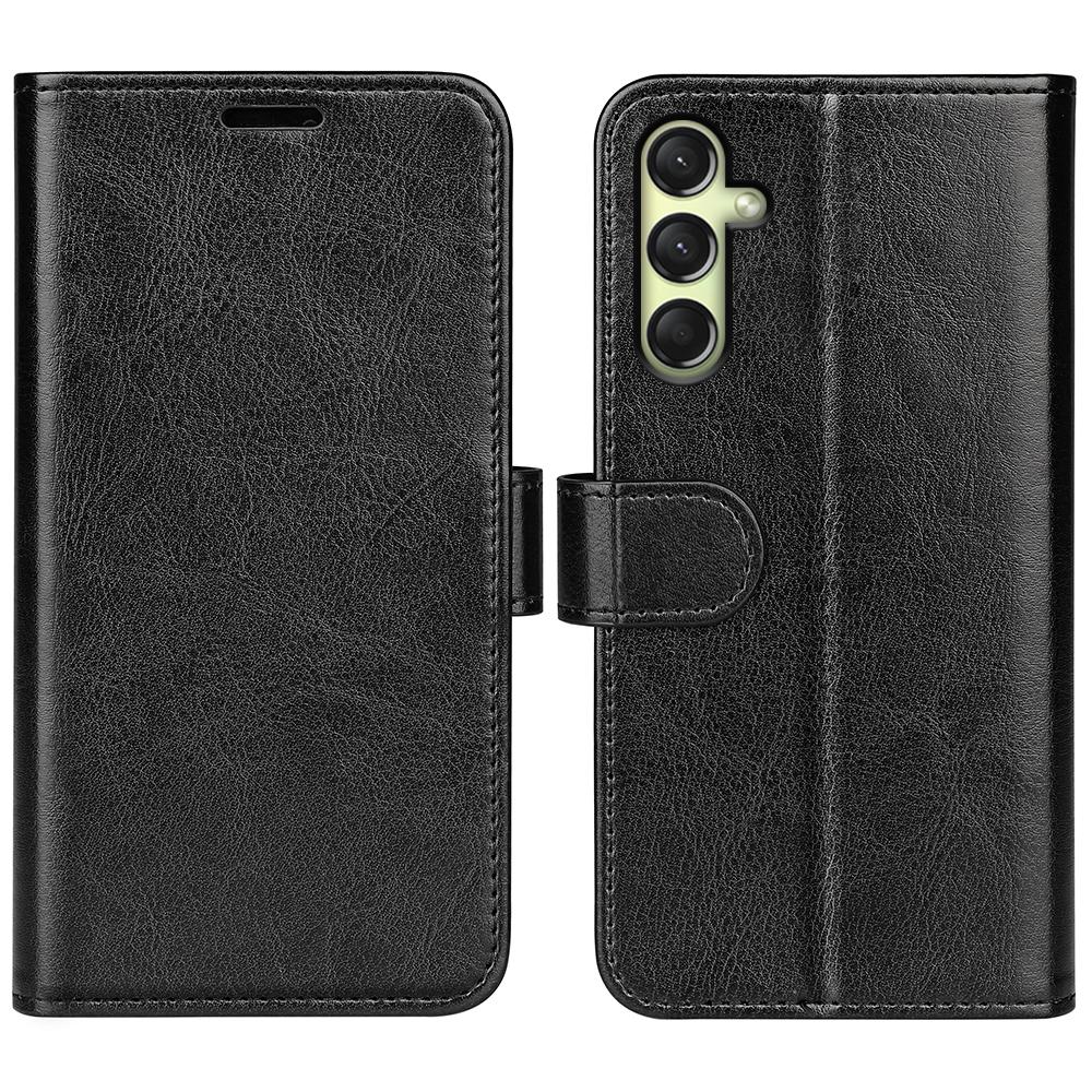 

For Samsung Galaxy A16 5G/A16 4G Wallet Case Crazy Horse Texture Stand Leather Phone Cover Black