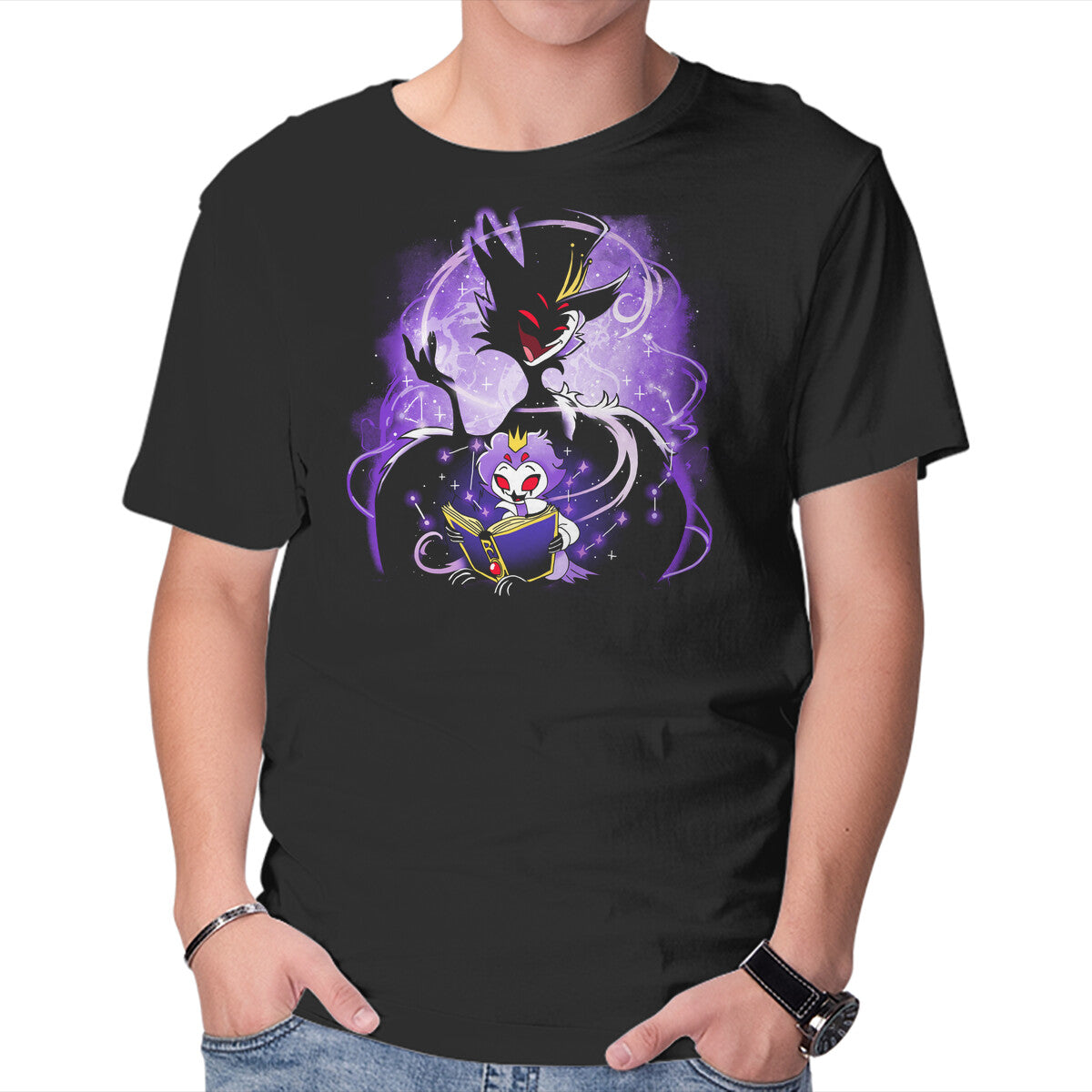 Unisex Crew Neck T-Shirt Demon Owl Graphic Short Sleeve Casual Tee S