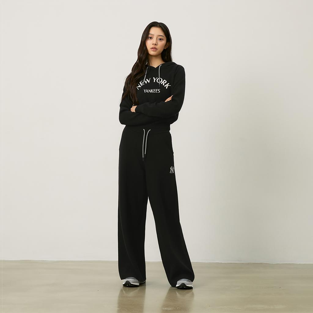 New MLB MLB Preppy Style Collection New York Yankees Knitted Sports Pants Women's Black 3FPTV0344-50BKS