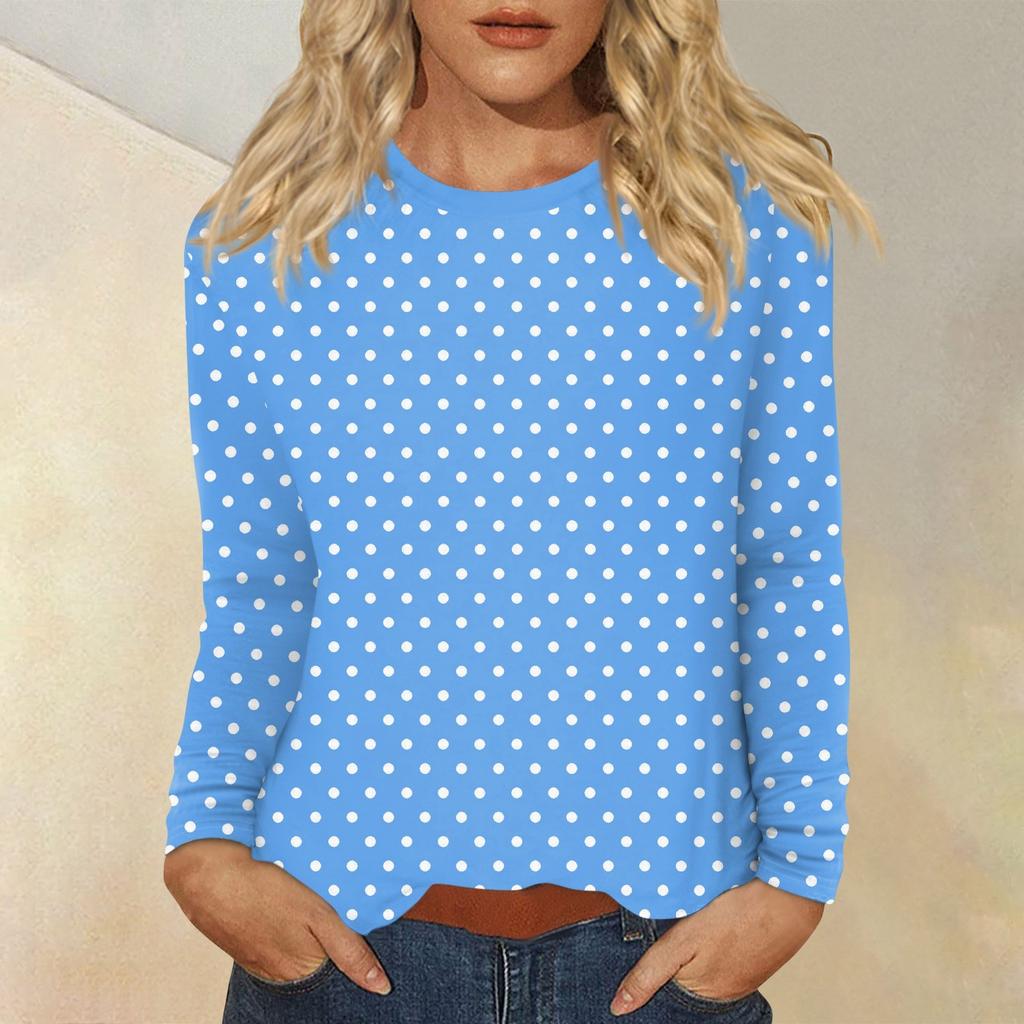 Women's Daily Casual Long-sleeved Printed O-neck Top