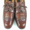Washington/ Vintage Handmade Wingtip Business Shoes Leather Brown 24cm Braided Design(USED)