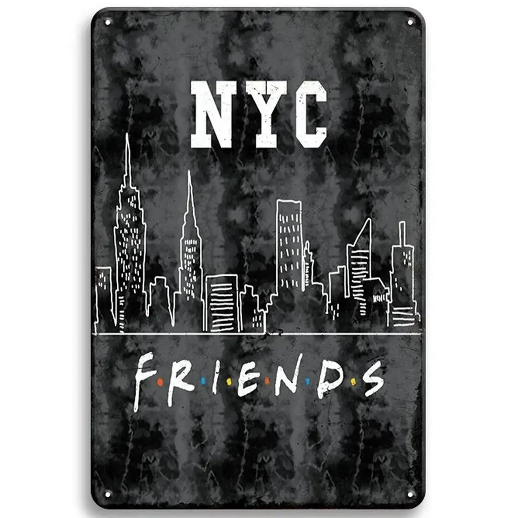 Vintage Friends Central Perk Metallplåtsskylt Retro Väggaffisch Plakett för Spelrum Café Garage Klubb Bar och Pubar Dekor