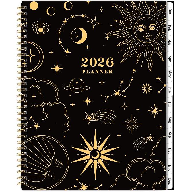 2026 Planner - 9" x 11", 2026 Calendar Planner Weekly and Monthly, from JAN. 2026 to DEC. 2026, Calendar/Planner 2026 with Tabs, Twin-Wire Binding,