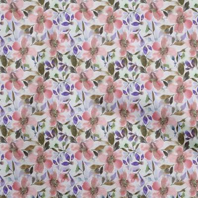 Cotton Flex ανοιχτό ροζ ύφασμα ακουαρέλα Floral φόρεμα Υλικό Fabric Print Fabric By The Yard 40 ίντσες