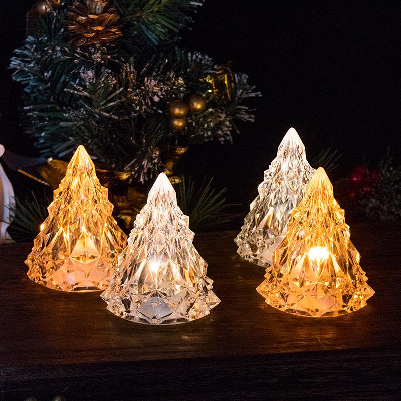 Flammenloses LED Elektronisches Kerzenlicht Weihnachtsbaumform LED Kerze Eve Kristalllicht Atmosphärenlicht Hochzeitsfeier Dekoration