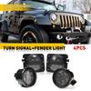 For Jeep Wrangler JK 2007-18 Turn Signal Lights Amber LED Blinker Smoked EOA