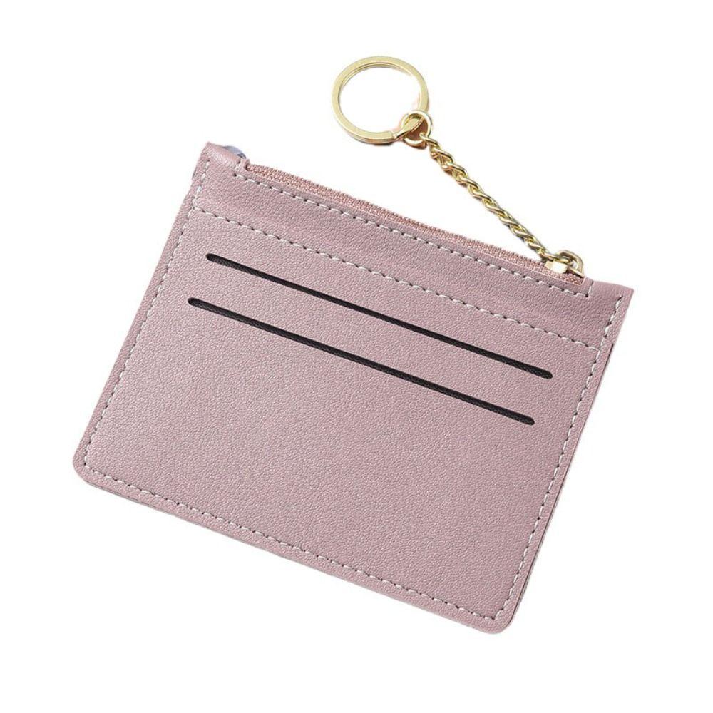 

Thin ID Credit Card Holder Solid Color Leather Short Wallets Vintage Leather Coin Purse Travel