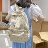 Schoolbag New Girl Flower Label Fresh and Sweet Fashion Backpack Campus Travel Lightweight Versatile Student Backpack