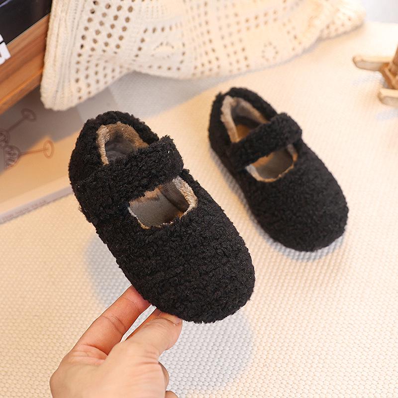 Pantofi de pluș pentru copii - Toamna și iarna 2025 Pantofi de bumbac de catifea în stil coreean pentru fete