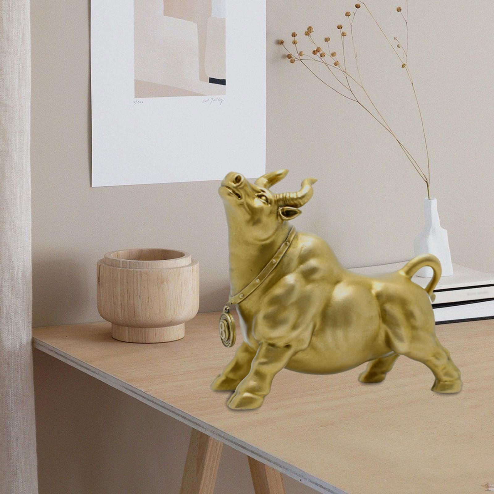 

Латунная статуэтка быка, скульптура животного, спальня, домашний декор, настольная фигурка, статуэтка быка на день рождения Without Base Stand