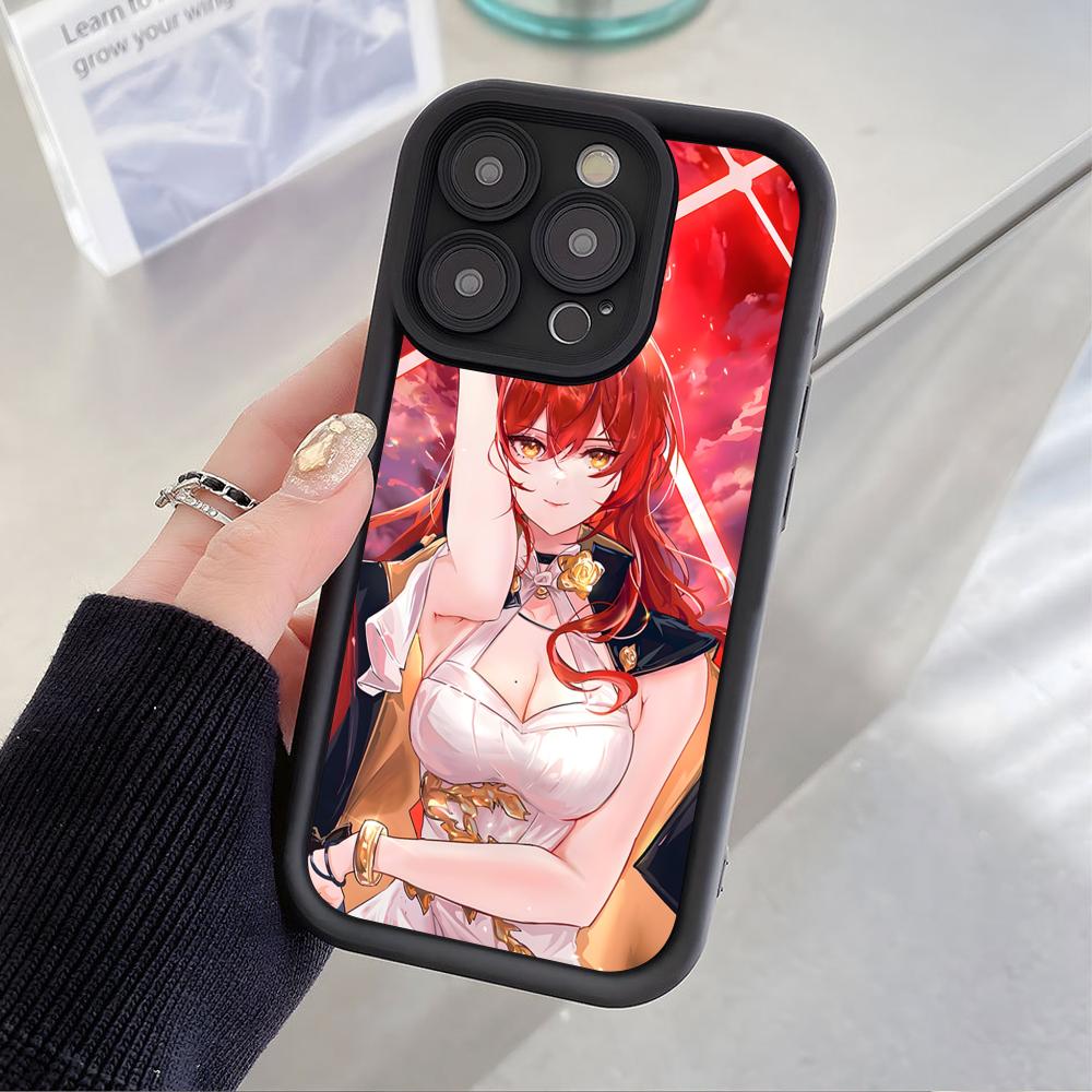 HSR Himeko Thicken TPU Mobile Phone Case for iPhone 17 16 15 14 13 12 11 Air Pro Max Plus Colorful Cover