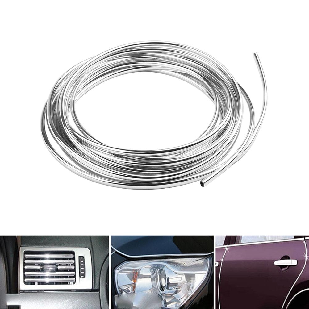 6M Chrome CarDoor Edges Moulding Trim Strips Scratch Guards Protector Cover&Mold